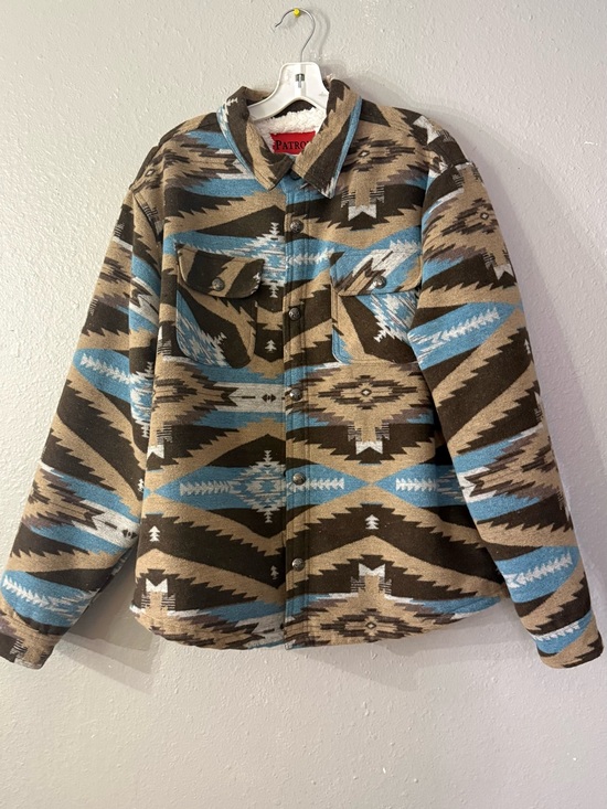 Other - Patrol Aztec Print Sherpa-Lined Jacket in Tan & Blue